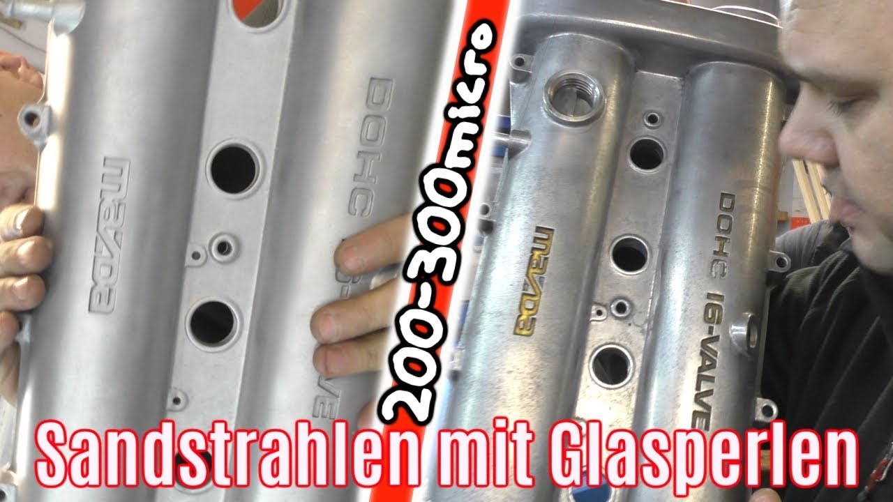 Ventildeckel Sandstrahlen mit Glasperlen und kurzes Update