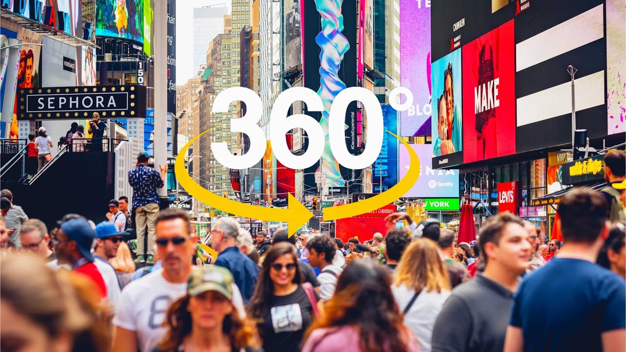 [4K 360&deg;] NEW YORK CITY: Columbus Circle to Bryant Park via Broadway & Times Square