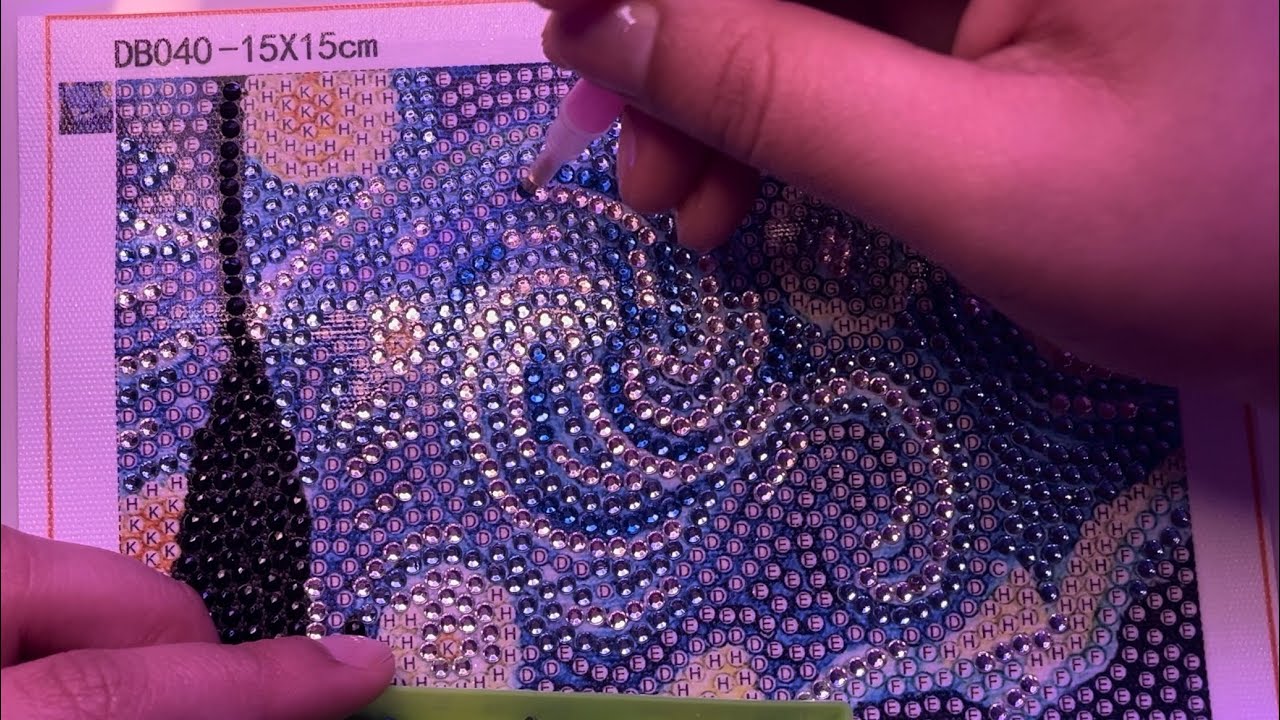 relaxing diamond painting asmr (sticky, scratching, textured sounds)
