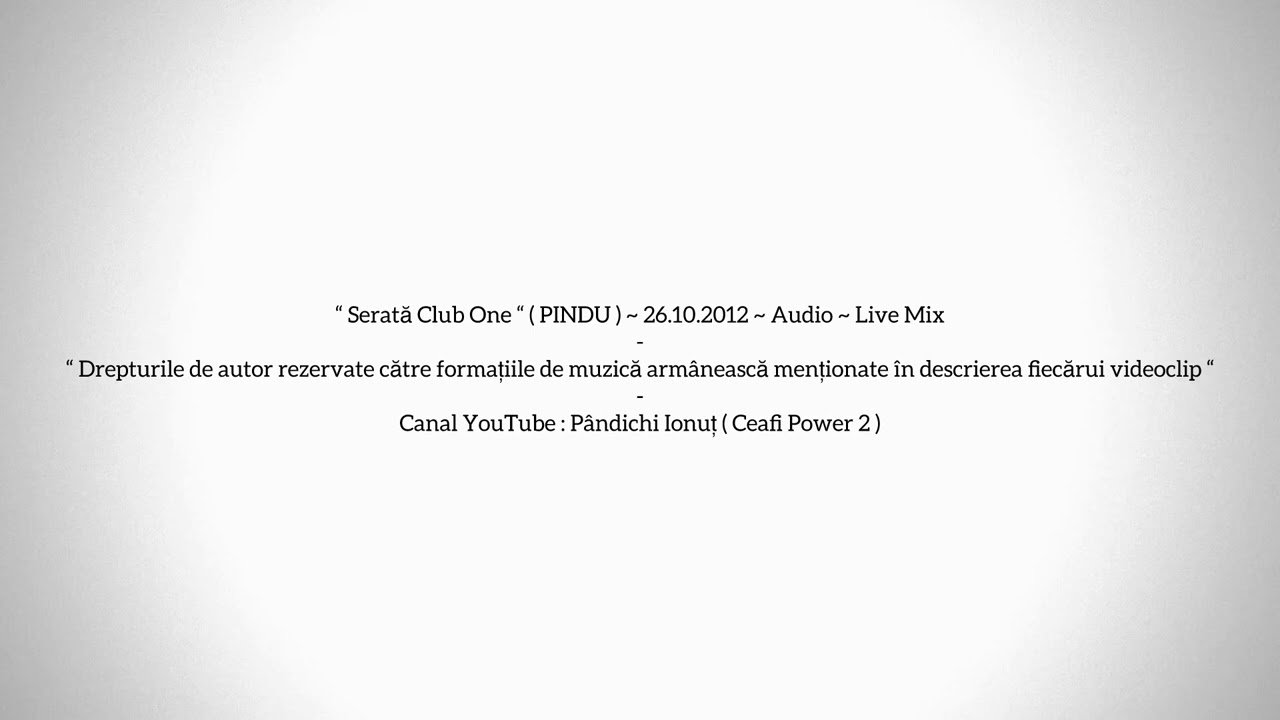 Serată Club One ( PINDU ) - 26.10.2012 - Live Mix - 400 