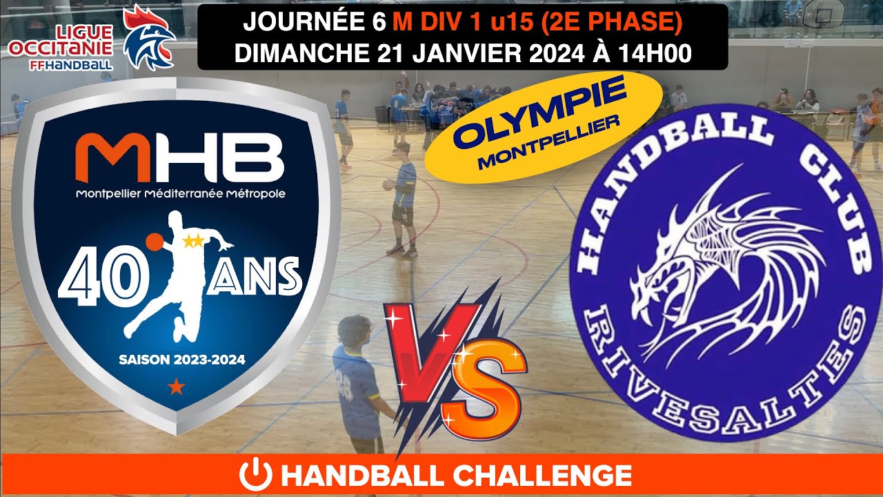 MONTPELLIER HB 1 / RIVESALTES HBC 1 U15 #handball  #league  OCCITANIE