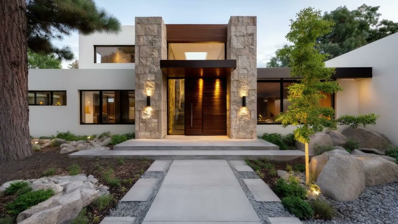 Modern Stone House Design | Bold Geometry Meets Timeless Architecture