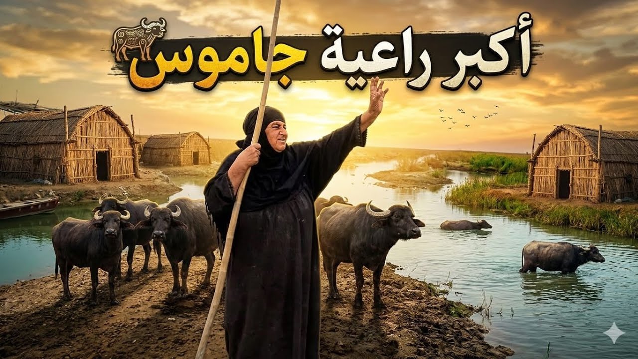 الحجية فاطمة اكبر راعية جاموس 
