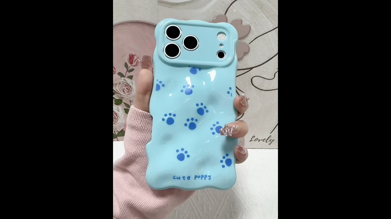 Cute Puppy Pawprint Phone Case - Blue 