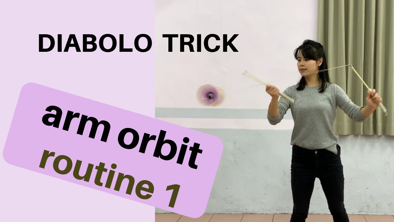 Diabolo trick, arm orbit routine+fast side jumper (umbrella)!