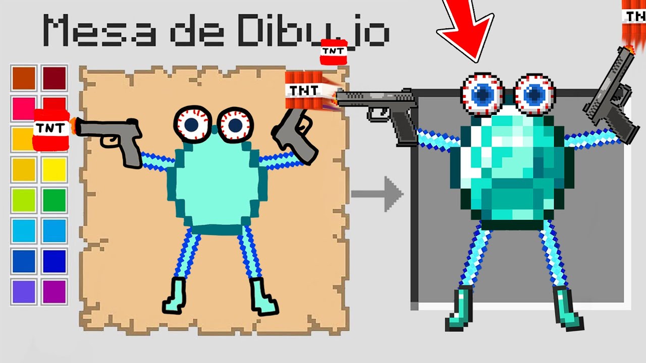 MINECRAFT pero TODO lo que DIBUJO APARECE EN EL INVENTARIO 😱