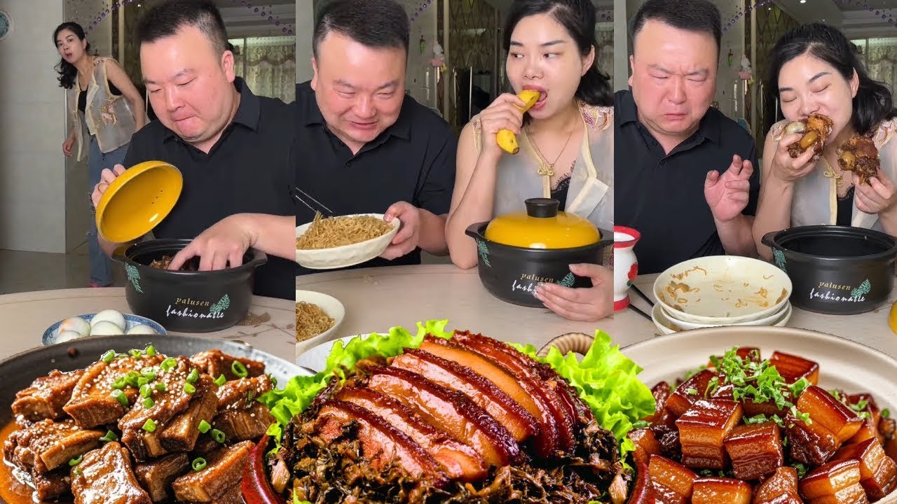 My stingy husband wanted to eat the meat stick bones secretly, so I let him only chew the bones