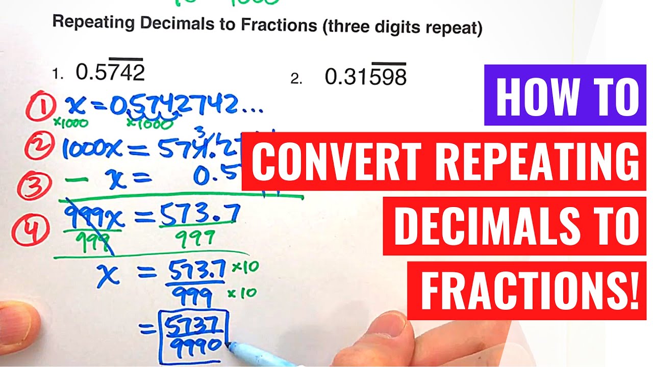 Converting Repeating Decimals to Fractions (three repeated digits)