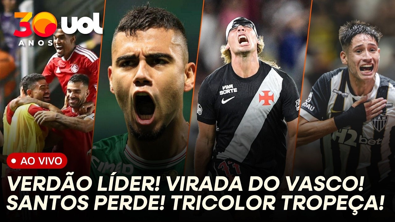 PALMEIRAS VENCE O BOTA E LIDERA!  VASCO VIRA SOBRE O FLU! SANTOS PERDE OUTRA! SÃO PAULO TROPEÇA!