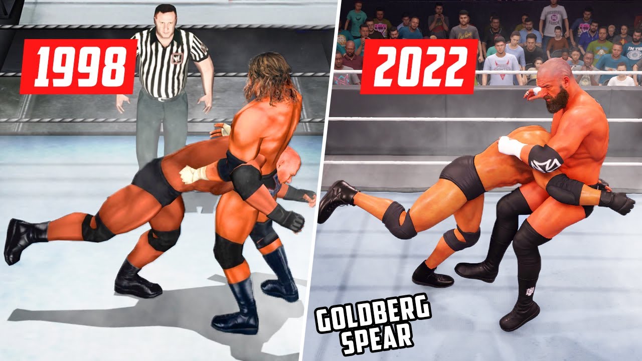 Goldberg Spear - Evolution/History in wwe games (WCW/nWo Revenge to WWE 2K22)