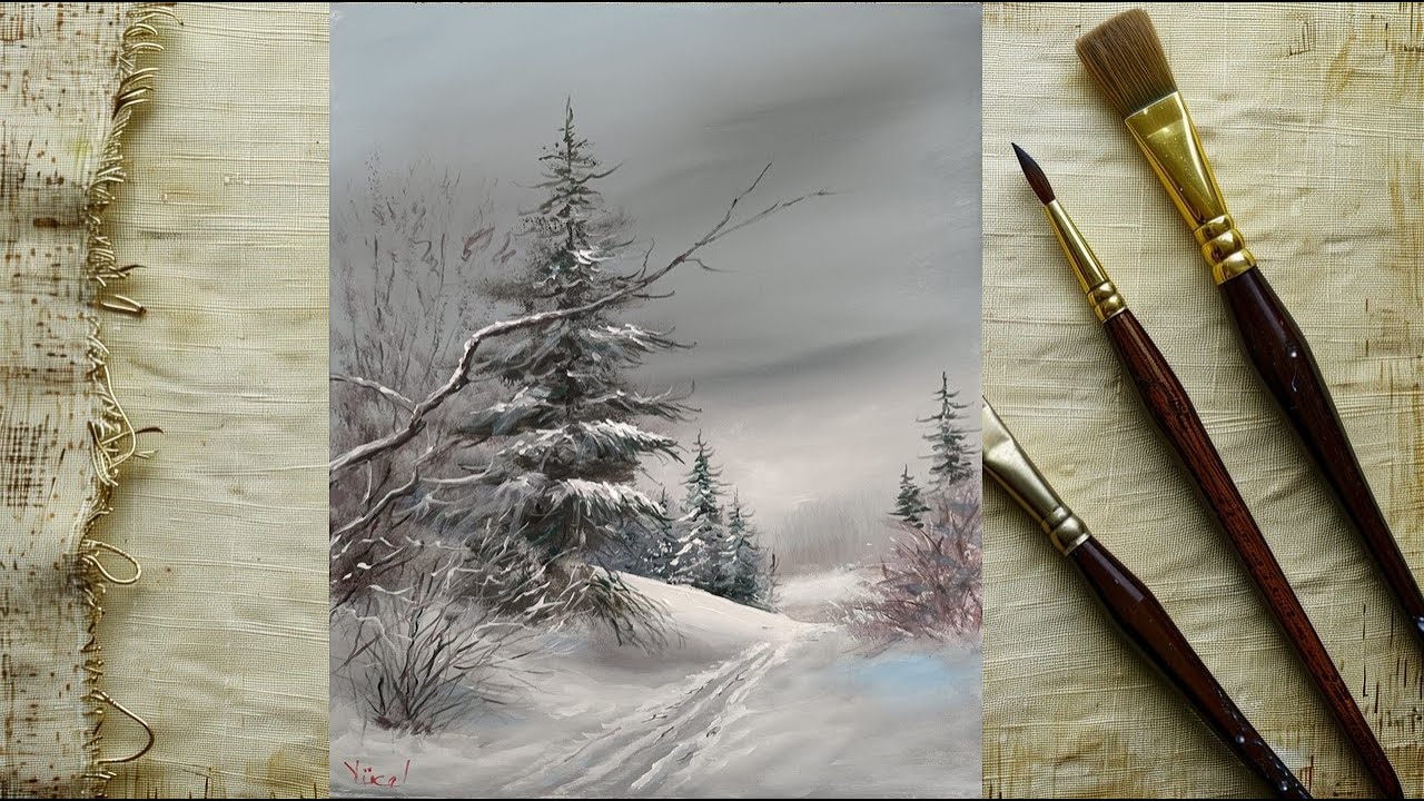Kar Manzara Akrilik Boya Landscape Painting