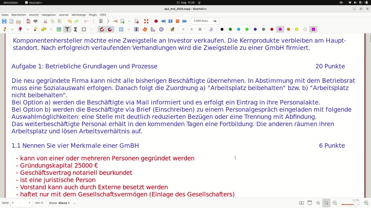AP2-Prüfung Fachinformatiker SI - Sommer 2024 (1/8) - Betriebliche Prozesse