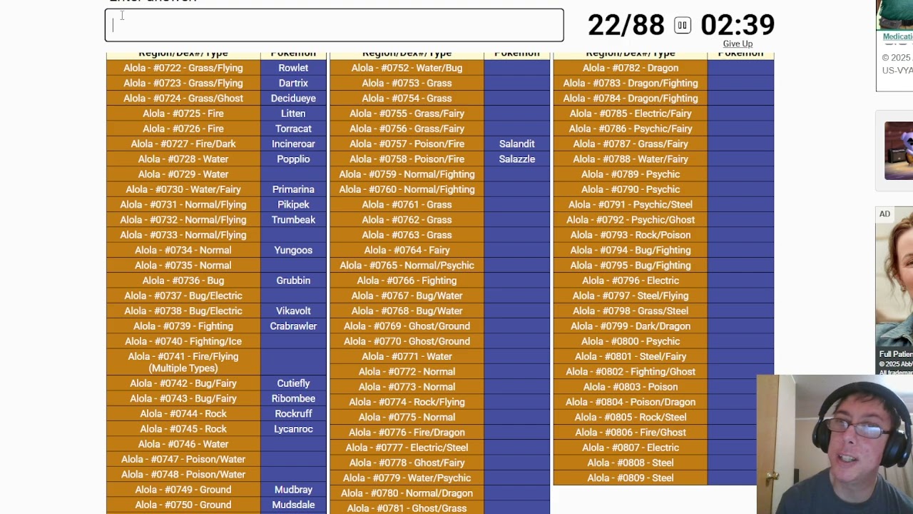 Alola pokedex quiz