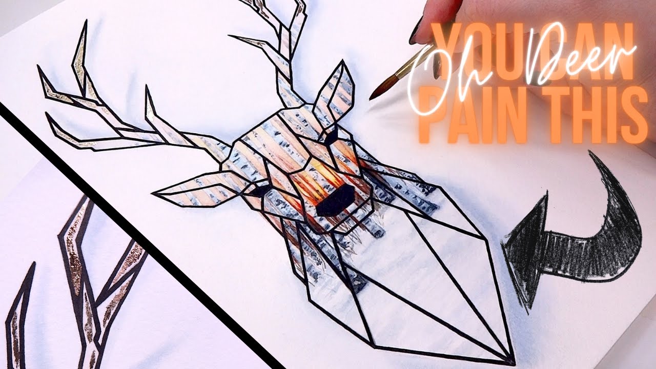 Watercolor Winter Deer Painting | Easy Tutorial