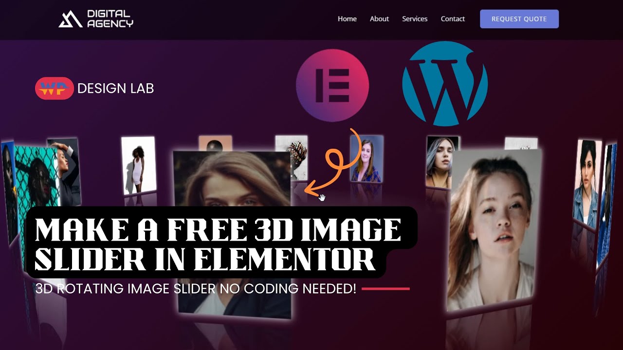 Создайте БЕСПЛАТНЫЙ 3D-слайдер изображений в Elementor. Кодирование не требуется!