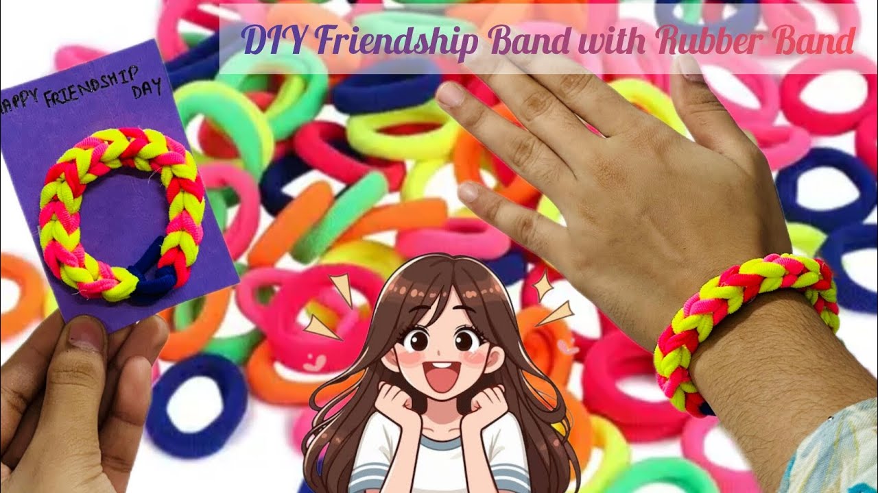 DIY Friendship Band with Rubber Band😱|How to make Rubberband Bracelet|DIY Bracelet with Rubber Band🎀