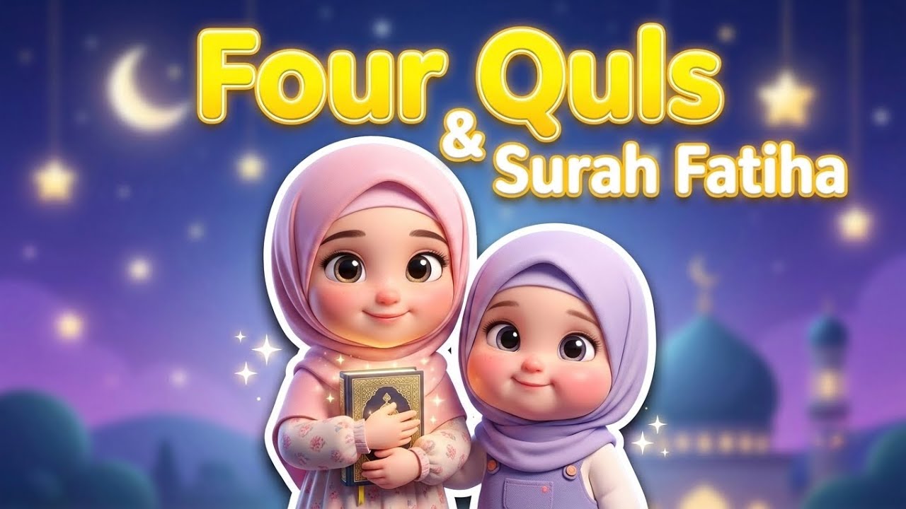Four Quls for Kids | Surah Fatiha | 4 Short Surahs for Daily Recitation 🌙✨