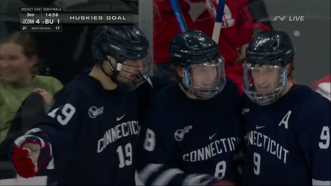 2025 Hockey East Men's Semifinals: UConn vs. Boston University Highlights