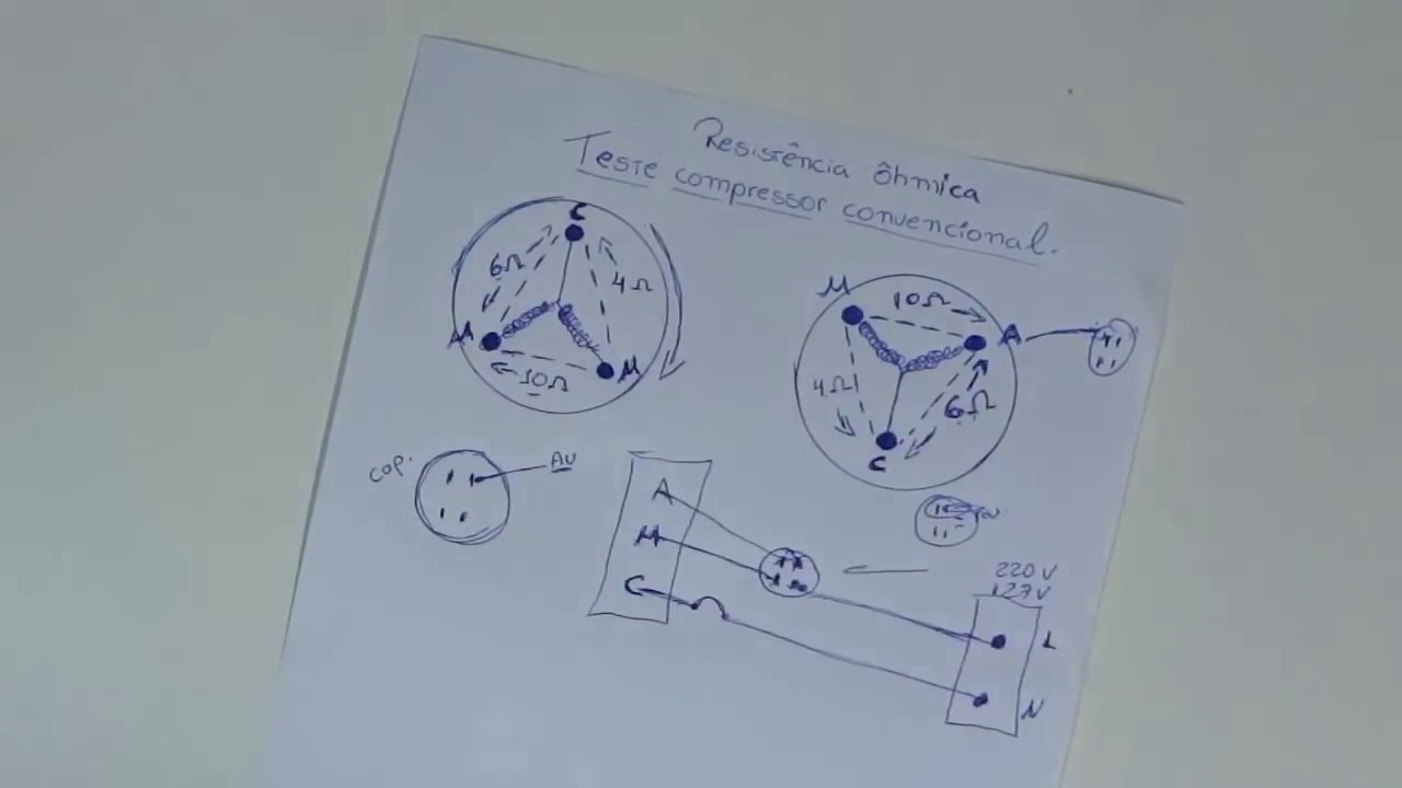 Como identificar os borner do compressor e ligar na rede