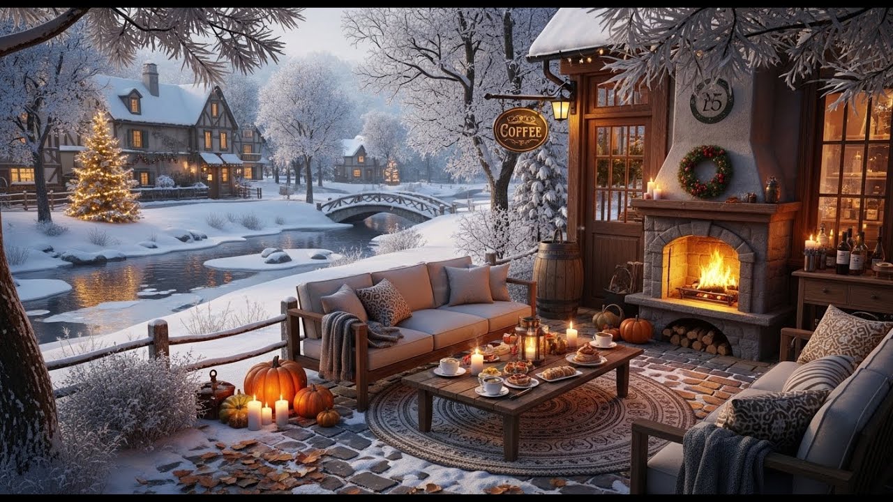 Warm Winter Jazz ❄ Cozy Coffee Shop Ambience for Studying, Working and Inner Calm