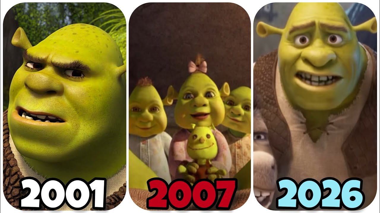 Shrek in 2001 vs 2007 vs 2026 Different Years