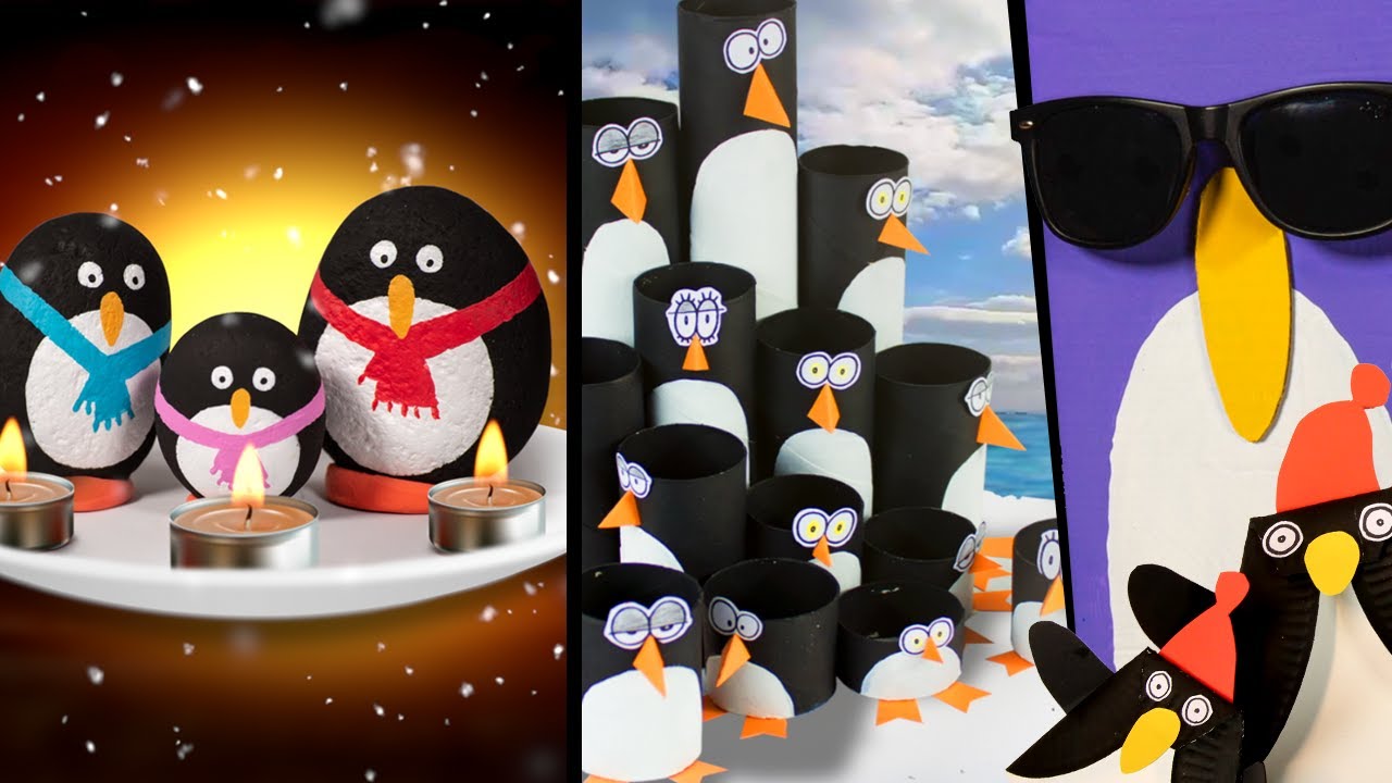 6 идей рождественских поделок с пингвинами 🐧🎁 Идеи подарков и украшений своими руками для детей