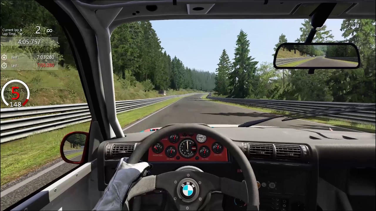Assetto Corsa, BMW E30 M3 Gr.A DTM, Nordschleife Tourist 6:59:531 (interior)