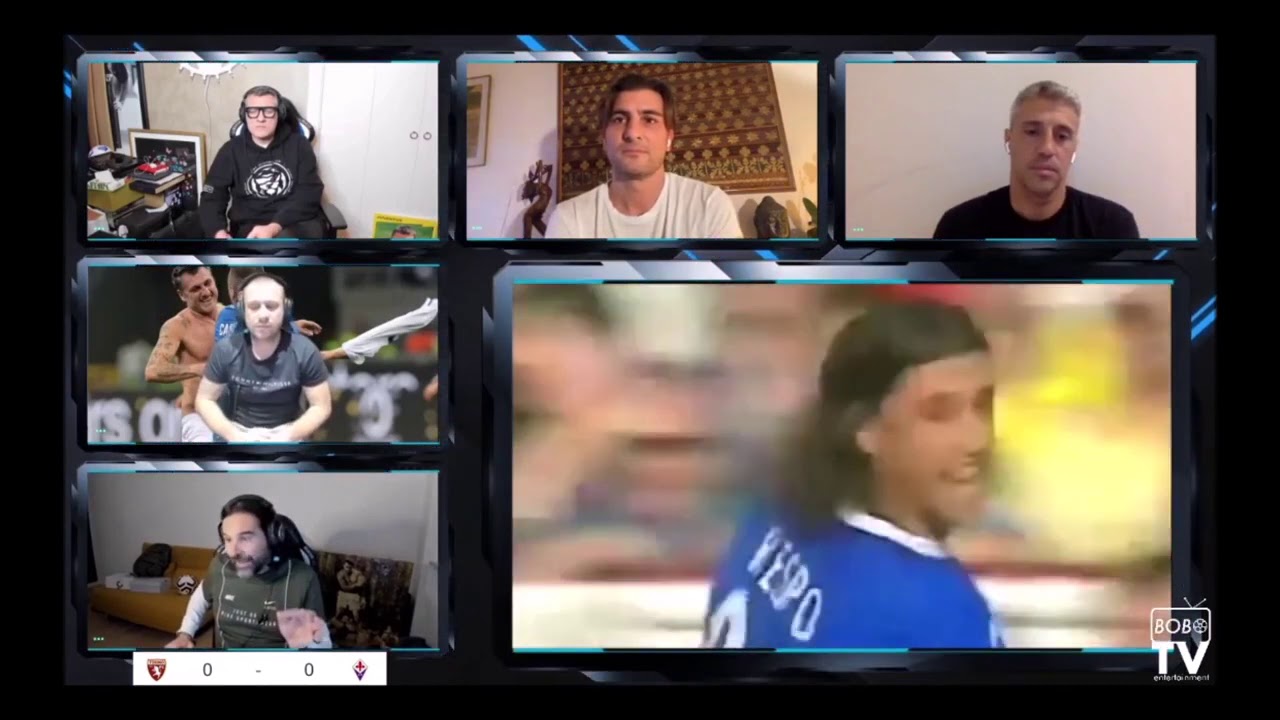Bobotv. Hernan Crespo con Vieri, Lele Adani, Cassano e Ventola