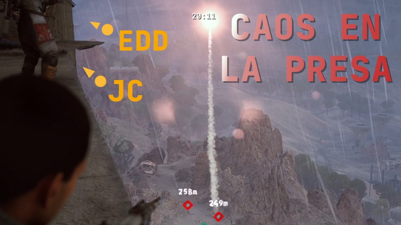 Arc Raiders con JC y Edd en campos de la presa
