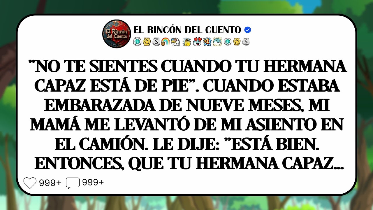 Cuando estaba embarazada de 9 meses, mi mamá me sacó de mi asiento en el autobús para que mi hermana