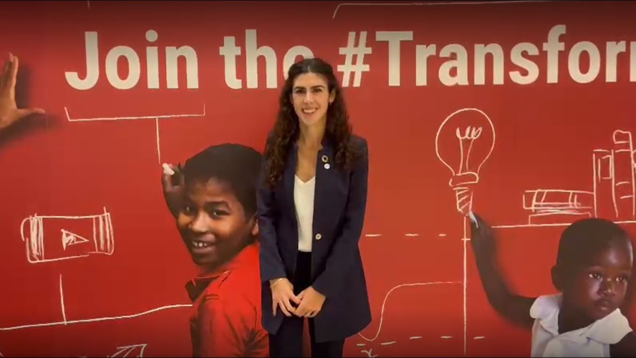 UNODC YouthLED Integrity Advisory Board member Camila Tort at Transforming Education Summit New York