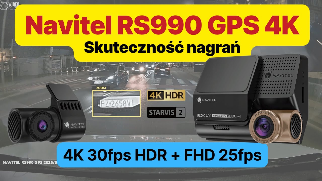 Kamera samochodowa Navitel RS990 GPS 4K @ 4K 30FPS HDR