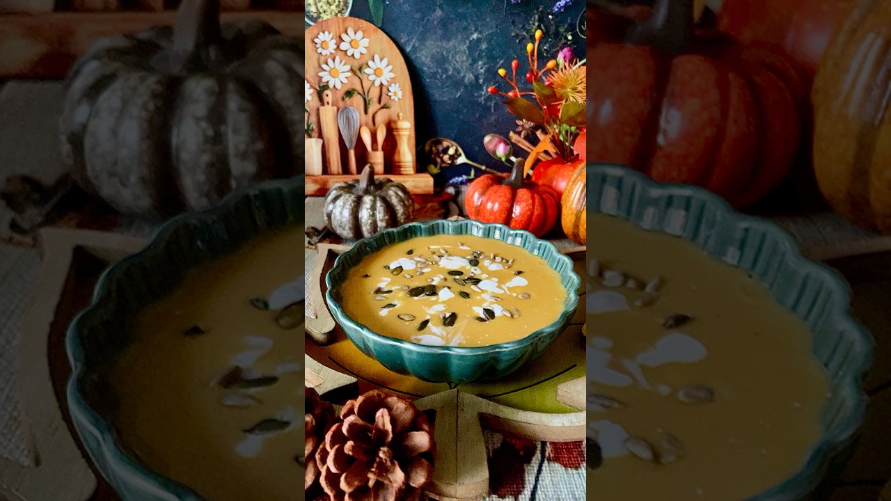 Velouté de patates douces, lentilles corail, curry et coco حساء البطاطا الحلوة عدس أحمر