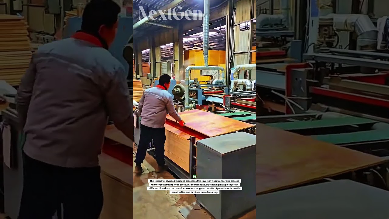 This Machine Turns Thin Wood Sheets Into Super Strong Plywood! 😱 Industrial Plywood Factory Process