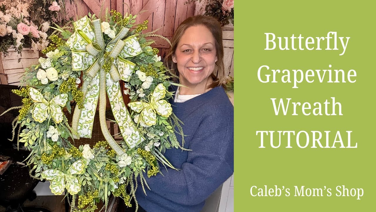 Spring Butterfly Grapevine Wreath Tutorial #spring #wreathmaking #diy #howto