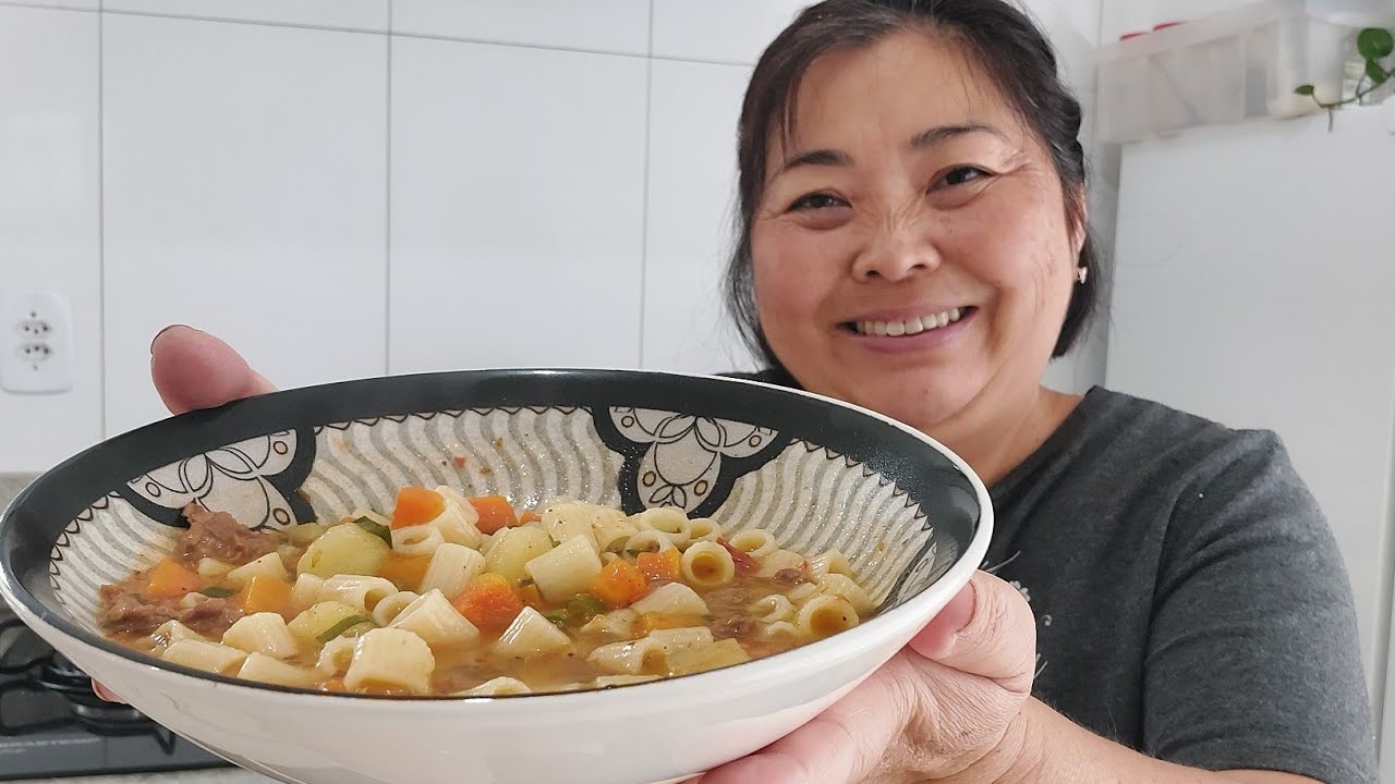DIA CHUVOSO NA CHÁCARA FIZ SOPA DE LEGUMES | FOLHAS DE BATATA DOCE À MODA JAPONESA