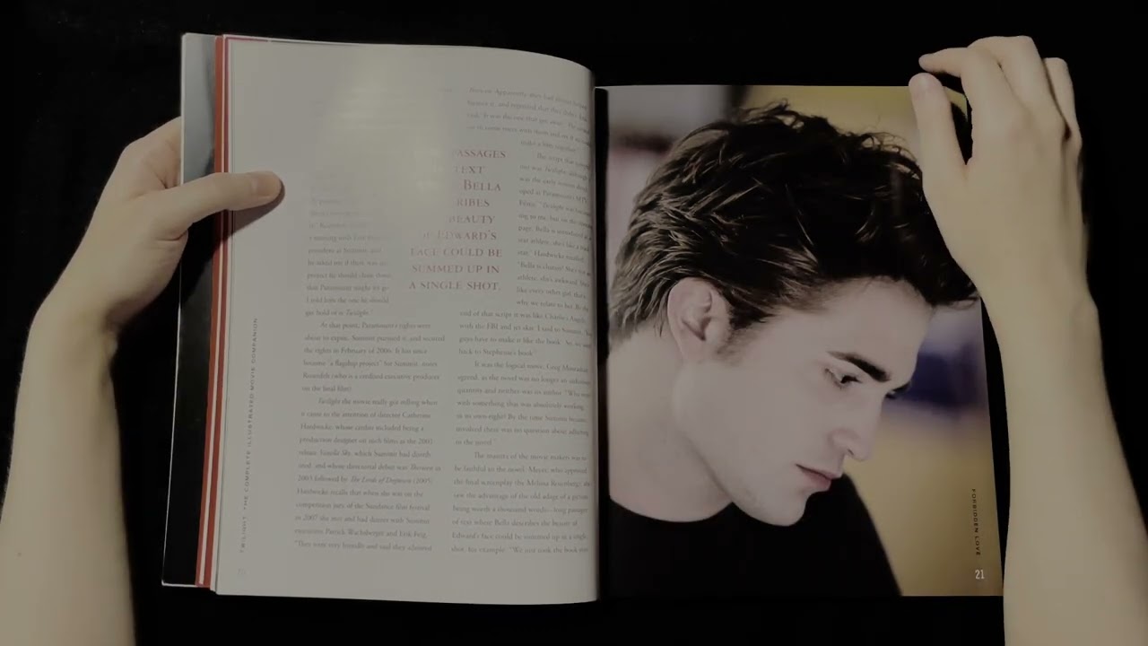 Twilight Saga Movie Companion #1 ASMR ✨🌲 Whispered Flip Through Pages Turning for sleep and relaxing