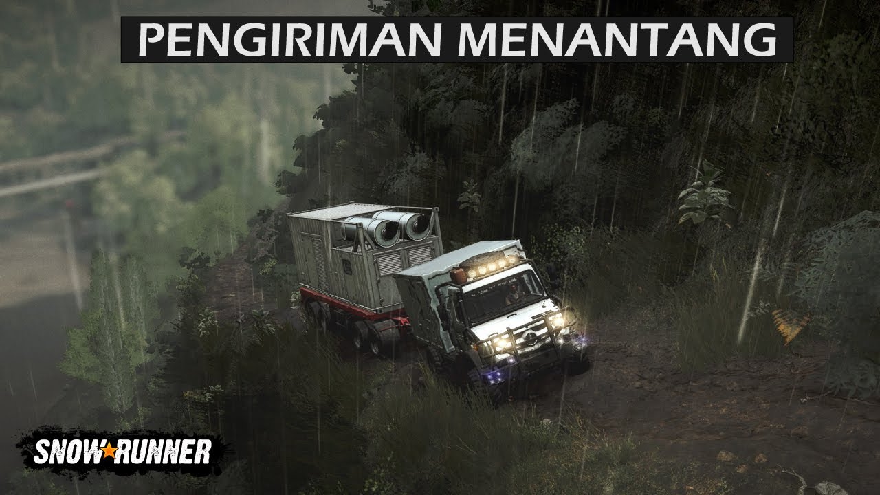 Drama Pengiriman Generator Puluhan Ton Di Jalur Curam, Berbatu & Berlumpur | SnowRunner Indonesia
