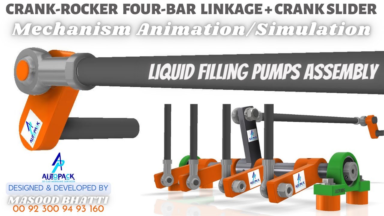 Crank slider mechanism | liquid filling pump assembly | Autodesk Inventor. 