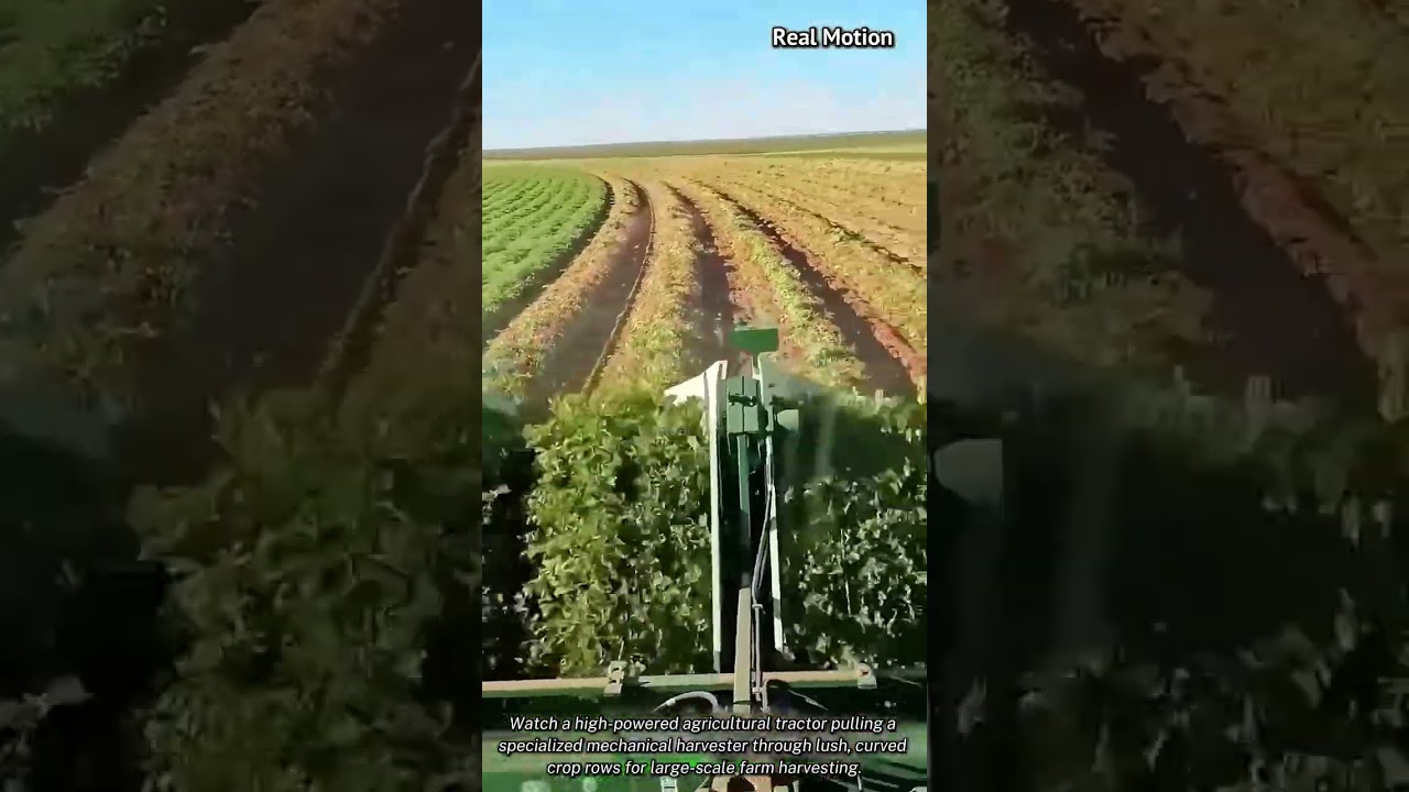 How Heavy Tractors Harvest Wide Field Crop Rows Efficiently #process #engineering #farming #crops