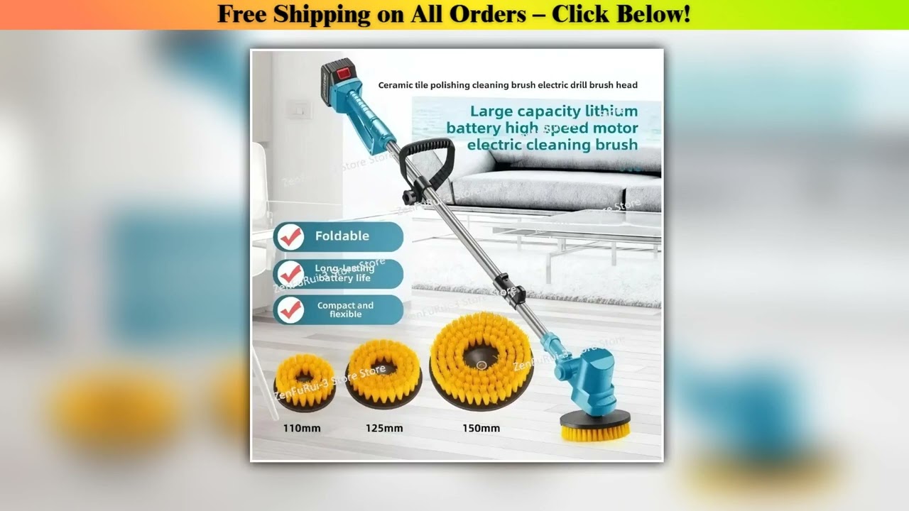 Electric Cleaning Brush Bathroom Yard Sweeper Polishing and Polishing Snow Sweeping Leaf