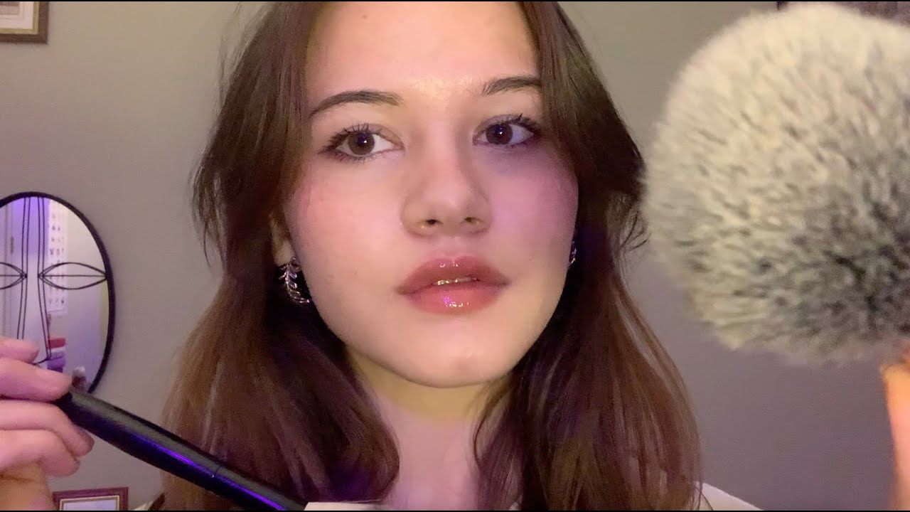 ASMR to RELAX // brushing your face and the mic