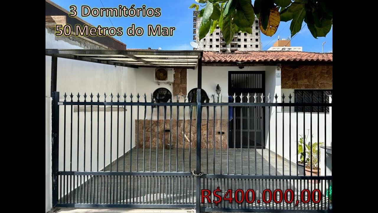 CASA A VENDA 3 DORMITÓRIOS SENDO 2 SUÍTES 50 MTS DO MAR - PRAIA GRANDE
