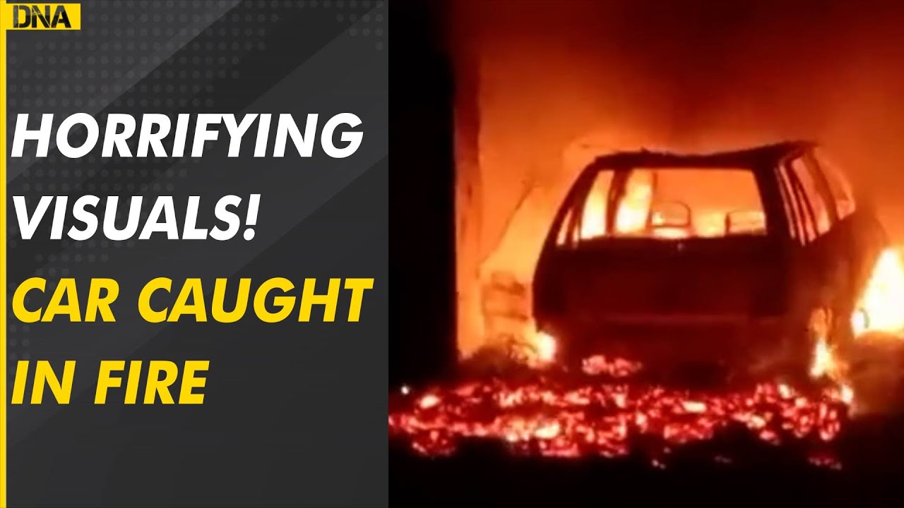 Viral Video: Horrifying, a car suddenly catches fire at Kanpur