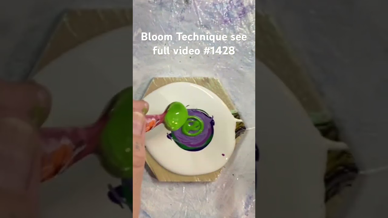 Purple Bloom Technique Blow Out with Mini Blower #awesomepaintpouring