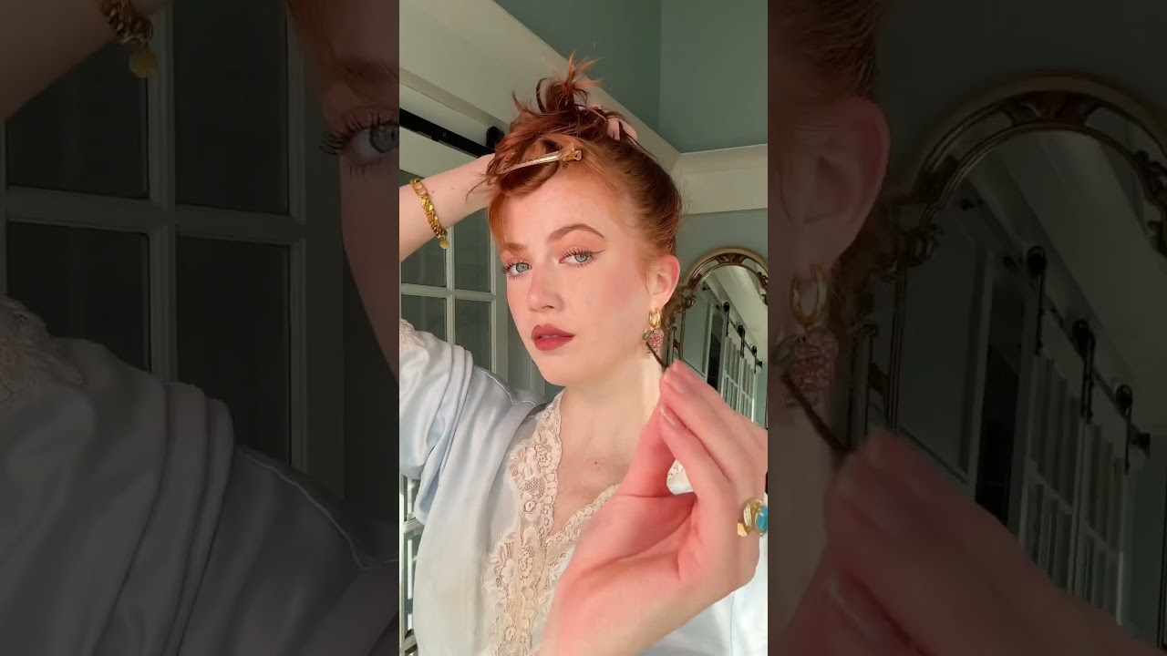 Curly updo with bangs tutorial! Love this hairstyle #hairstyle #hairideas #hairstyles