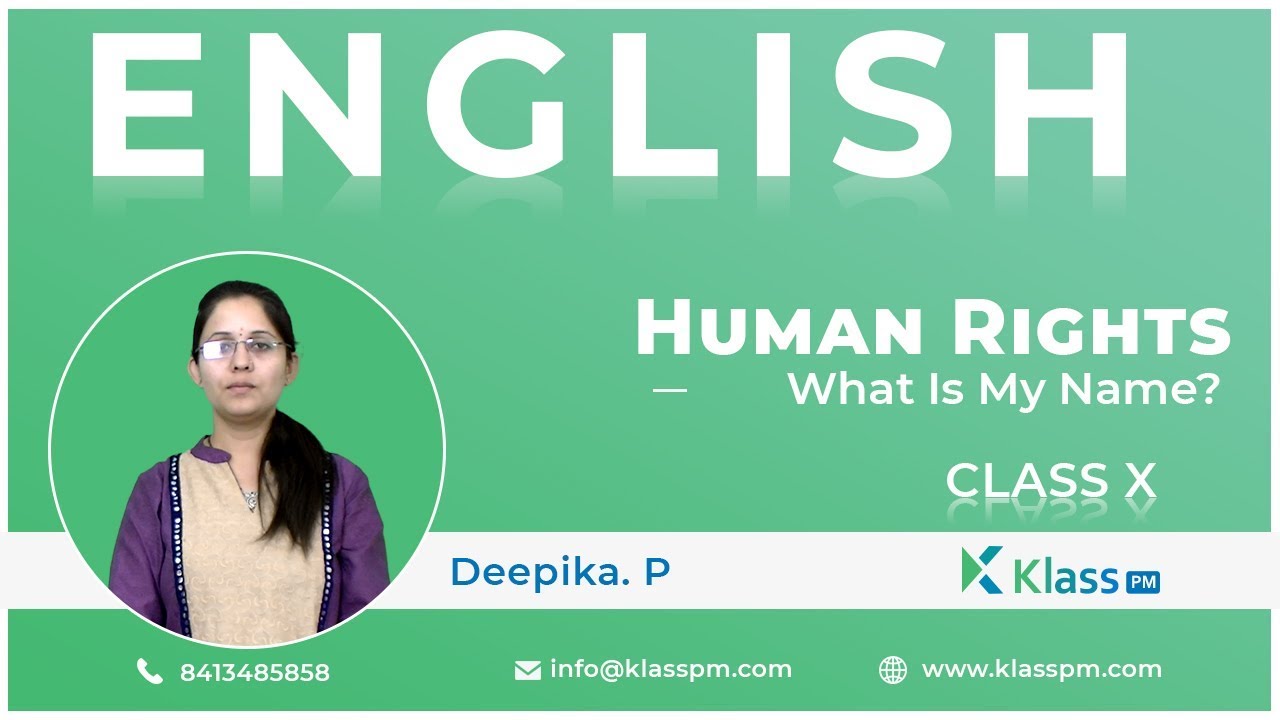 What Is My Name?_ English _ Unit -8 _Human Rights |Part- 3|10th class | English | Klasspm. com