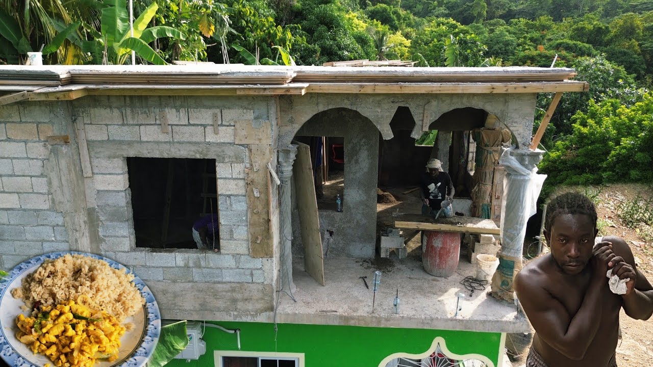 Start rendering the wall | project looks so good | Ackee & Saltfish with rice & peas
