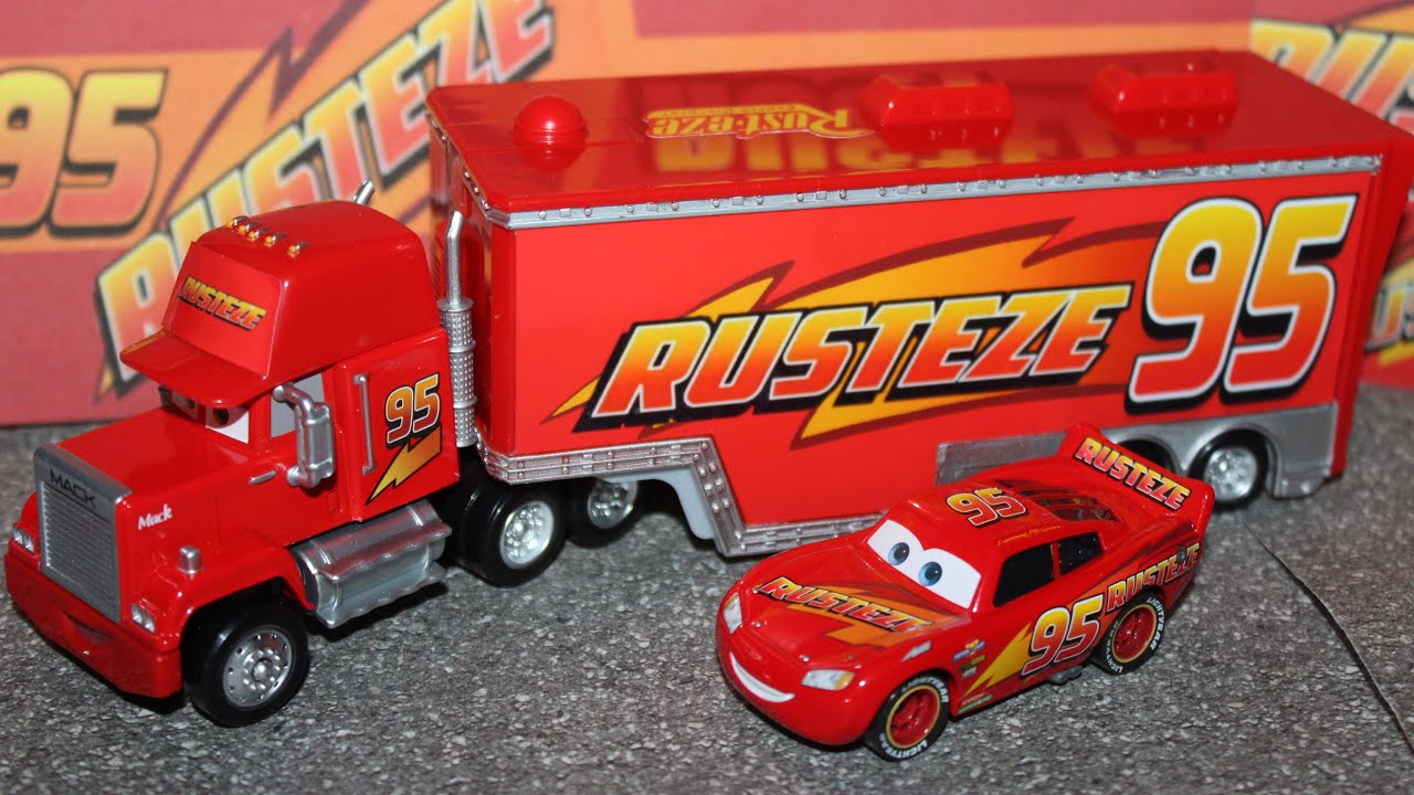 Mattel Disney Cars 3 Intro/Rust-eze Mack Hauler - #95 Piston Cup Truck Lightning McQueen (Custom)