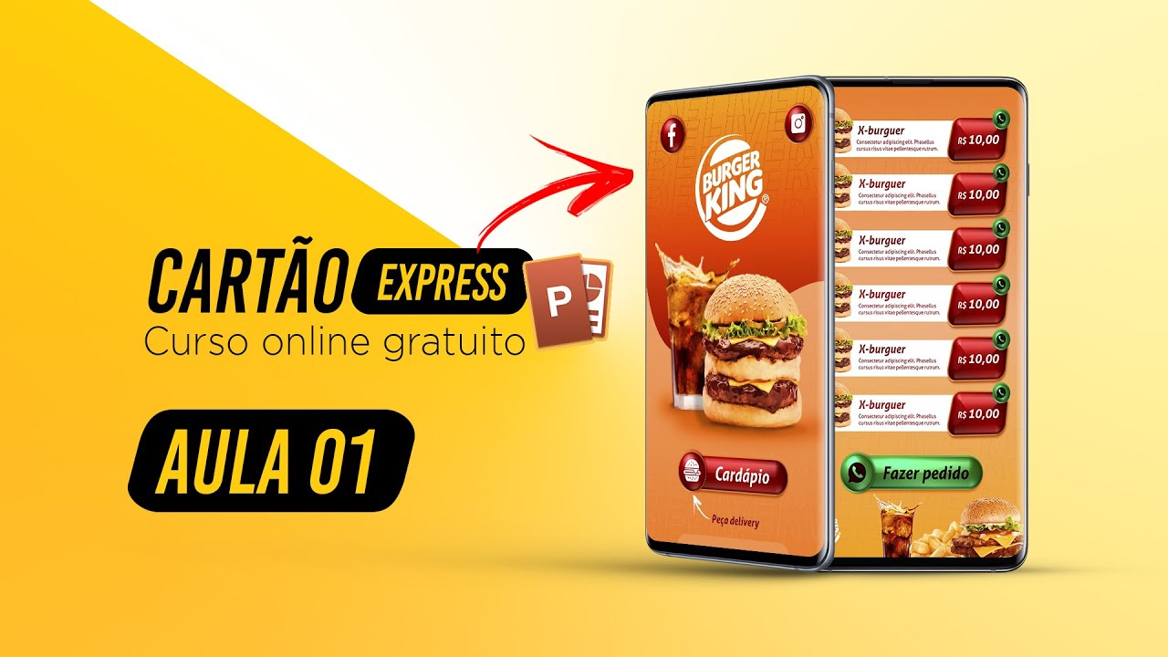 Cartão interativo grátis no PowerPoint - Curso expresss gratuito